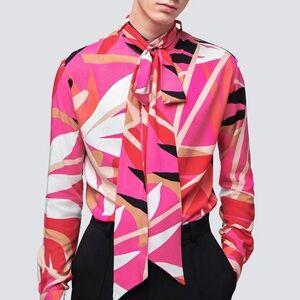 Vibrant Abstract Print Button-Up
